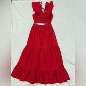 Japna Red A-Line Skirt